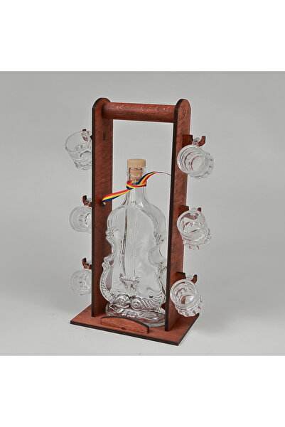 LimArt Violin and 6 tuica glasses with minibar 1x500 ml, 6x25 ml - 25x11x34 cm
