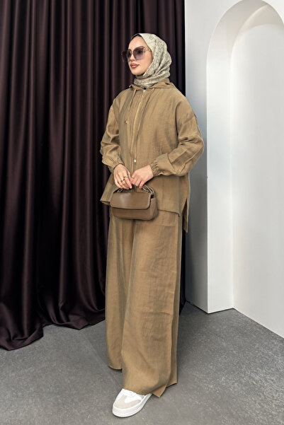 Mogi Butik Tnsel Fabric Hooded Zippered Oversize Hijab Set 3178 – Form Series