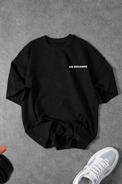 Revasser Unisex Women/Men Lessbenjamı Special Printed Oversize Combed Cotton ...