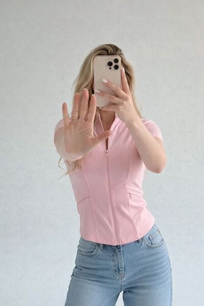 1blood Rover Dar Kesim Örme Dik Yaka Fermuarli Aktif Üst