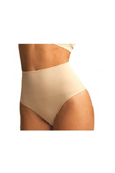 Mad Diva High Waist Shapewear Thong Panties, Beige