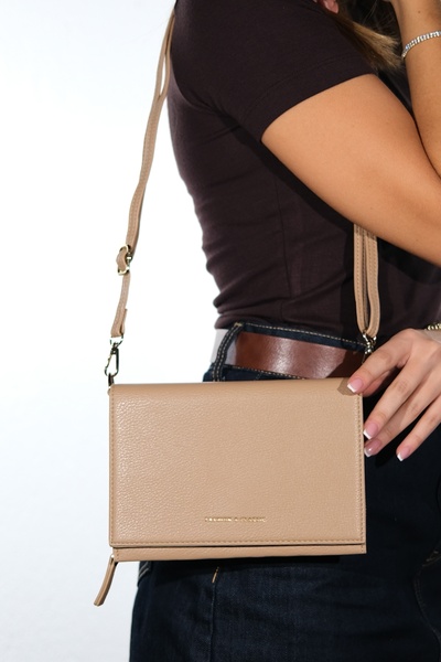 LuviShoes Glamor Beige Women's Crossbody Bag