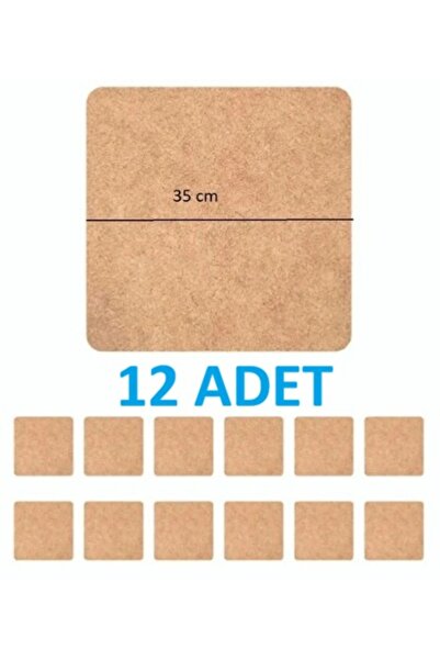 M.ART DEKORASYON Supla Levha 12 Adet 3 Mm Ham Mdf 35 Cm Çap Kare Servis Altı ...
