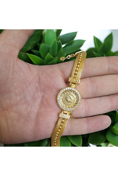 Lora Kuyumculuk Baskı Çeyrek Altınlı Bileklik