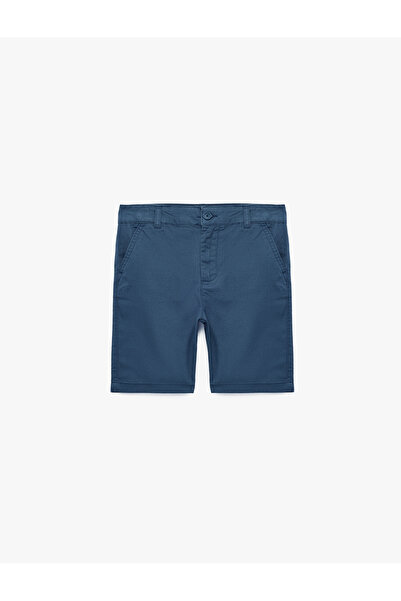 Koton Cotton Basic Shorts with Adjustable Waist, Elastic, Pockets and Buttons