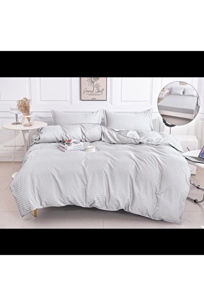 Casa Pucioasa Duvet Cover Set Set - 4 Pieces, Fine Damask with Stretchy, 2 Pe...