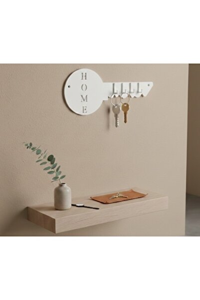 OEM White key holder, minimalist design, 21.3x8.8x0.5cm, for 4 keys