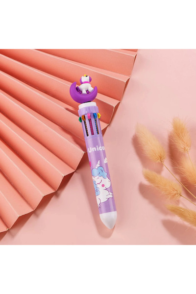 1way Multi-colored pen with a 3D unicorn design
