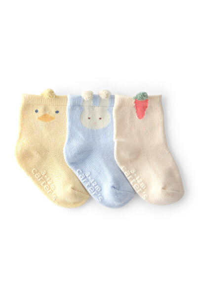 Carter's Baby 3-Piece Socks Newborn-24 Months Multi-Colored