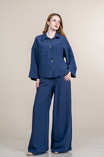 MissVina Striped Modal Fabric Shirt and Trousers Set 1300