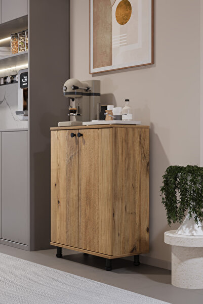 AWOX Miora Modern Çok Amaçlı Ayaklı Dolap 2 Kapaklı Raflı Mutfak Banyo Balkon...