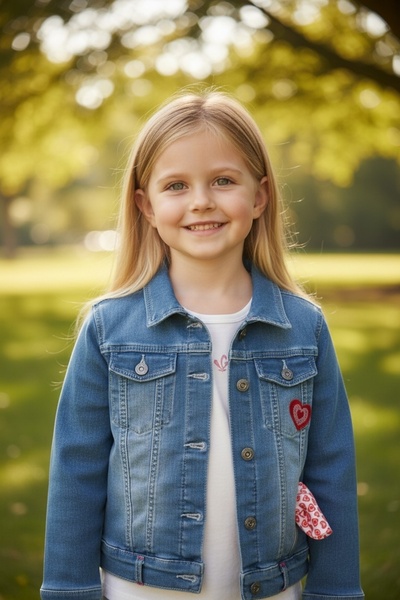 Ercahome tekstil Rabbit Printed Denim Jacket 3Y,4Y,5Y,6Y Girl