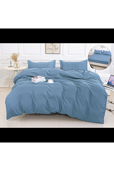 Casa Pucioasa Duvet Cover Set Set - 4 Pieces, Fine Damask with Stretchy, 2 Pe...