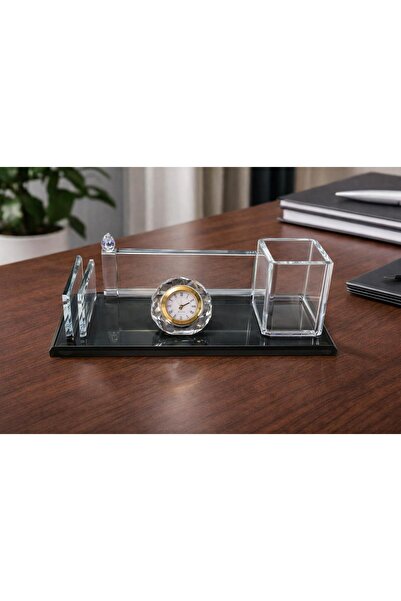 MERTKRİSTAL Çok Kullanışlı Ofis Için Kristal Masa Isimliği M136