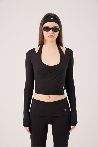 HOLLY LOLLY Tied Crop Cut Ellen Bolero Black