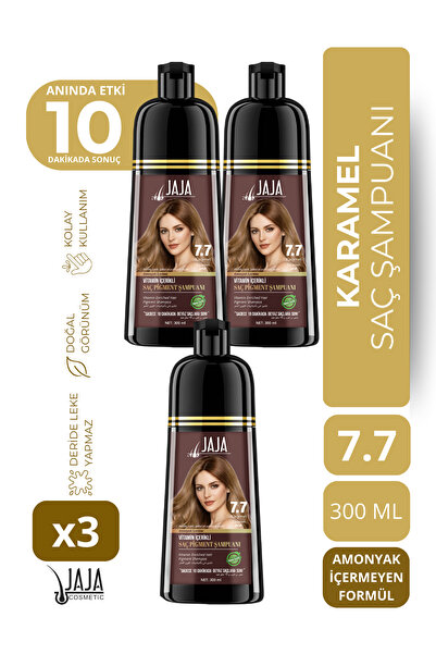 Jaja Karamel Caramel Saç Pigment Şampuanı 7.7 | 300 ML x 3 Adet & Vitamin İçe...