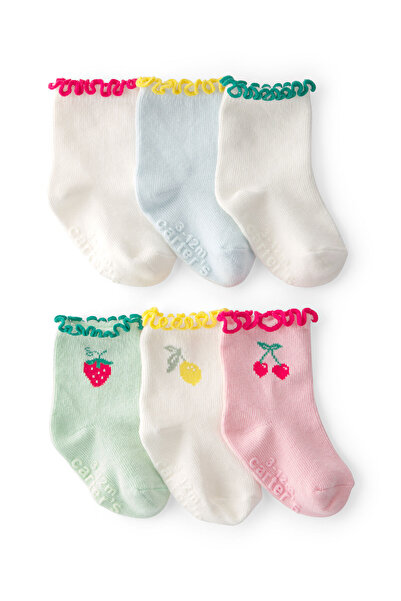 Carter's Baby Girl 6-Piece Socks 0-12 Months Multi-Colored