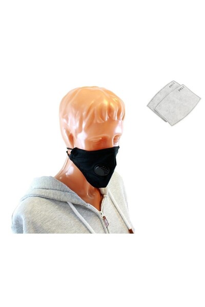 PROCART Dust protection mask, 2.5PM filters, cotton/polyester, black