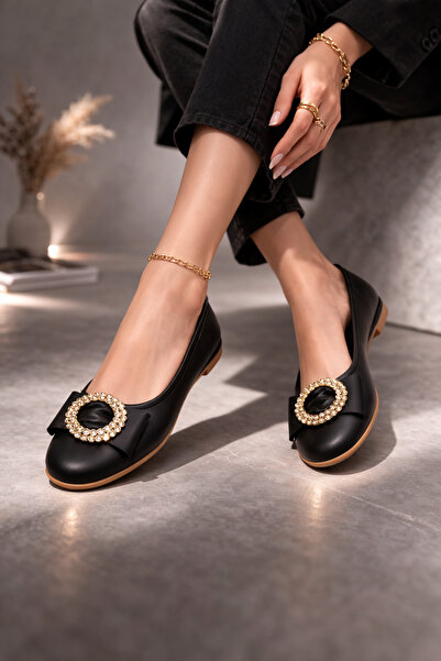 STOCON Pantofi de damă cu cataramă din piatră de cristal, cu aspect de piele ...