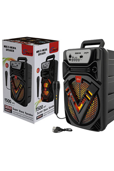 AT Performance Boxă Bluetooth portabilă de 6,5'' cu LED multicolor și funcție...