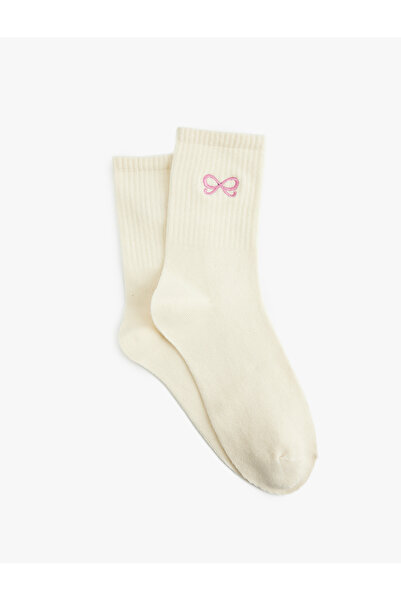 Koton Kurdele İşlemeli Pamuklu Soket Çorap