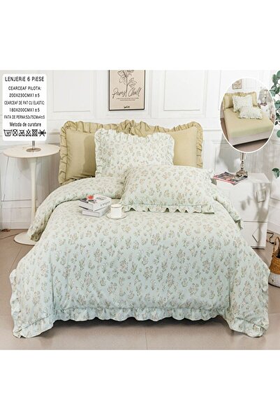 Casa Pucioasa Duvet Cover Set Set - 6 Pieces, Finet with Ruffles and Stretchy...