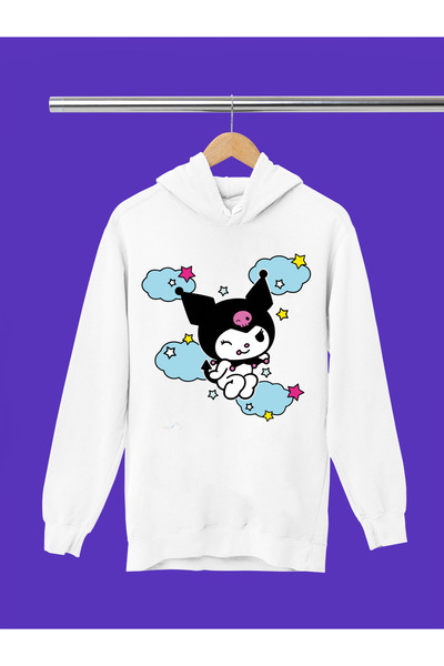 MAGORS Kuromi Printed 3-Yarn Quality Soft Texture Hooded Children's Sweatshirt