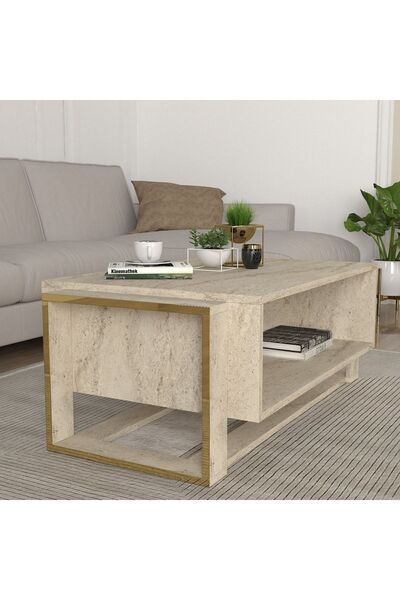 UnicUtil Masa De Cafea, Stone Craft, UnicUtil, 106,4 x 60 x 40,4 cm, Crem, UU...