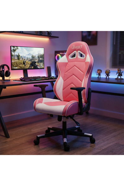 GAMERX G/D X Serisi Pembe/Beyaz Deri Oyuncu Koltuğu