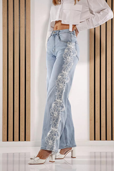 Zaira Γυναικείο τζιν Calina με φαρδιά μπατζάκια, μπλε #A1385 - XL