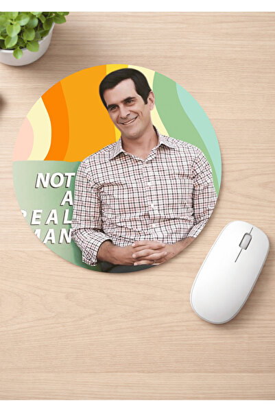 Eylül Design Modern Family Printed Round Non-Slip Mousepad Ergonomic Mouse Pad