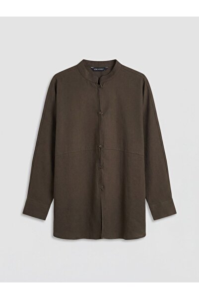 LC Waikiki Lcw Modest Hakim Collar Oversize Women's Shirt Tunic