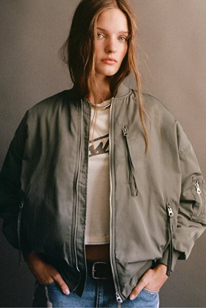 Butik Allbucks Pull&Bear, Padded Oversized Bomber Jacket Coat Abpnb3770