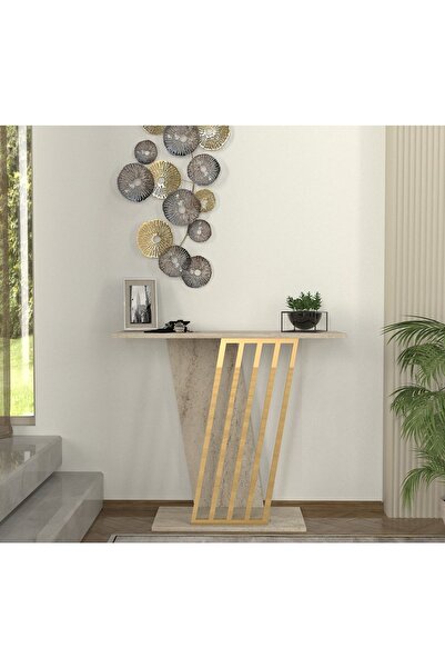 UnicUtil Masa decorativa, Modern Wave, UnicUtil, 90 x 29,6 x 76,8 cm, Crem, U...