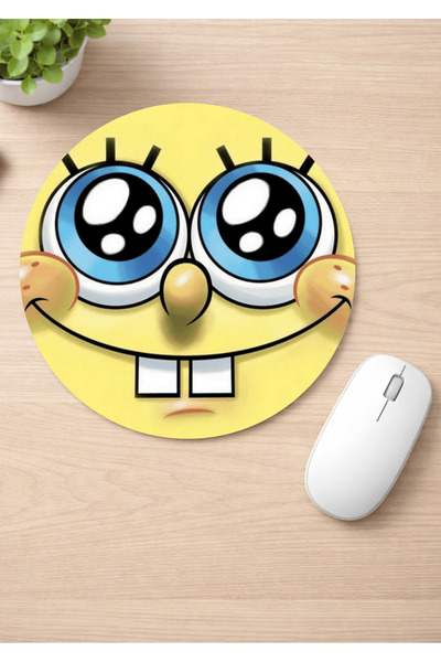 Eylül Design Spongebob Printed Round Non-Slip Mousepad Ergonomic Mouse Pad