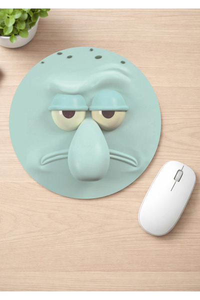 Eylül Design Spongebob Printed Round Non-Slip Mousepad Ergonomic Mouse Pad