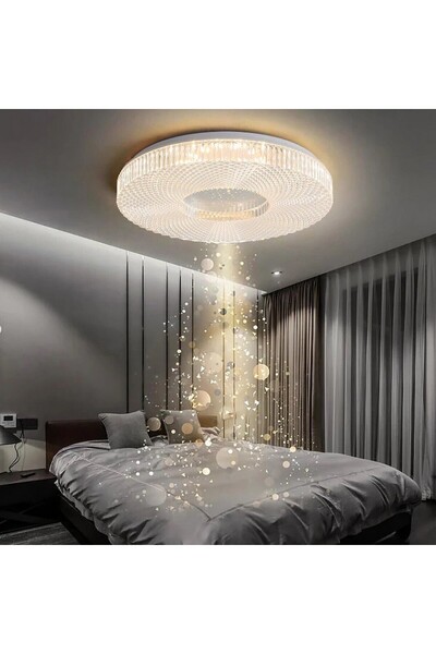 CASA LEGGERA Modern Kristal LED Tavan Avizesi – Dekoratif Yuvarlak Plafonyer ...