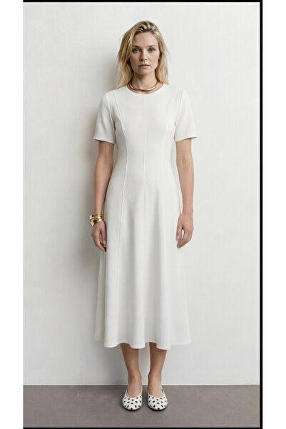 Swass Dalie Midi Flared Dress White