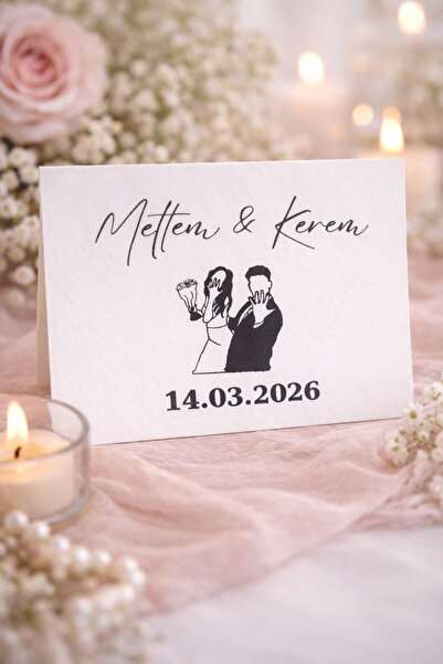 Frisson Söz, Kına, Nişan, Düğün, Kişiye Özel Masa Kartı 20 Adet