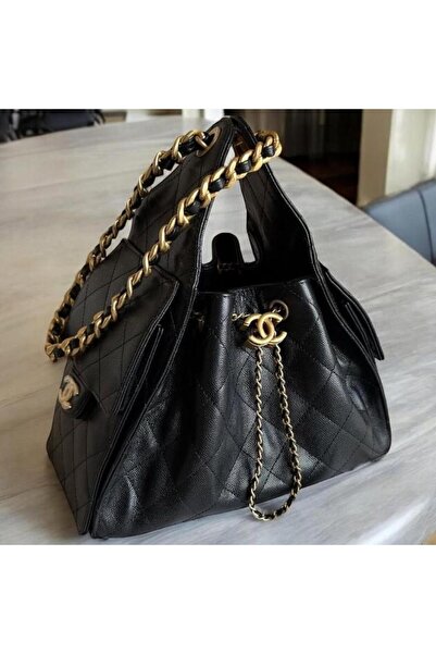 GENERAL Luxury women's Bag - size 25 medium, full-grain Leather (caviar)