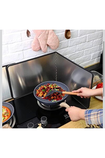 ÖRNEK MAĞAZA Yağ Sıçratmaz Ocak Arkası Koruyucu Paslanmaz Metal 60x30 cm