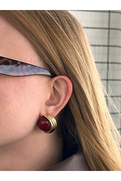 Charmist Steel Julya Burgundy Earrings