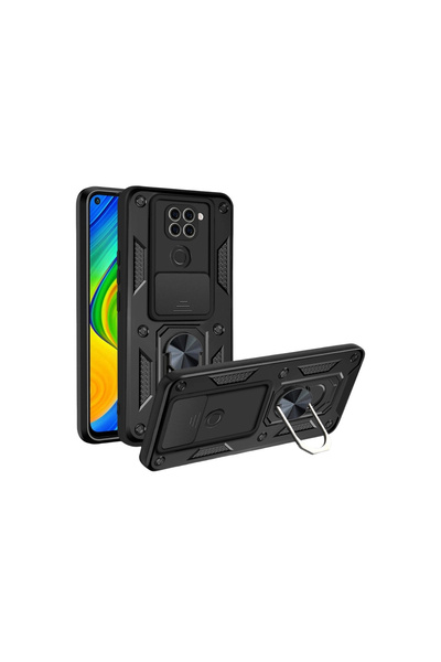 eco port Redmi note 9 4g case with pars lens ring silicone - black