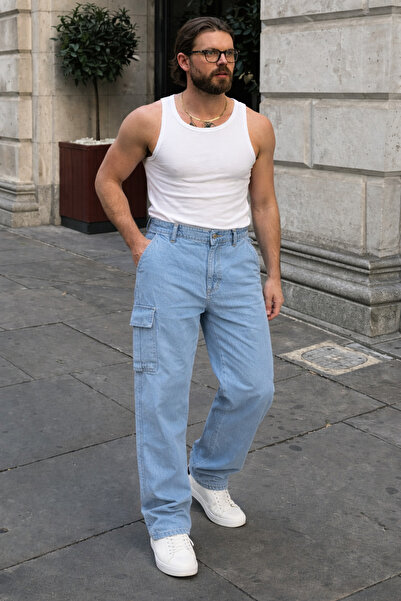 comstar Muške ležerne Kargo džep B.Blue široke pantalone