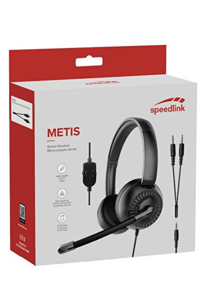 Speedlink Casti Metis Stereo Jack 3,5mm cu Adaptor Y Negru