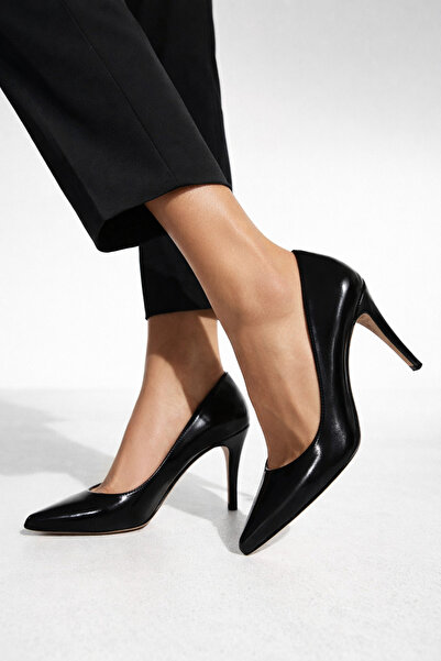 Arzillo Marilia Genuine Black Patent Leather Pointed Toe Thin Heeled Stiletto...