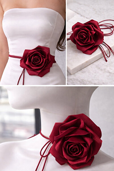 Diva Exclusive Fashion Satin rose accessory – adjustable necklace or Belt for...