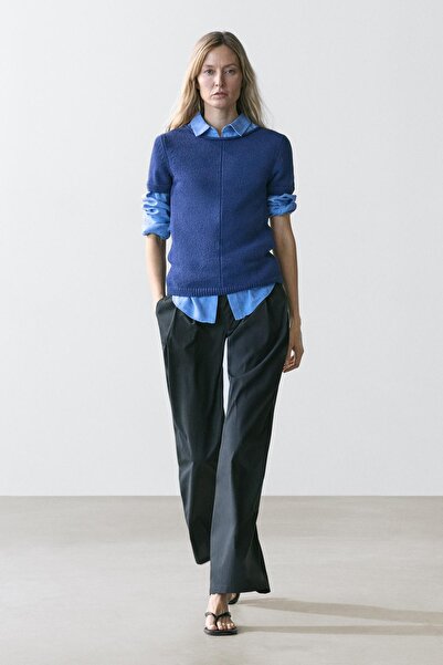 Massimo Dutti Bol paça pamuklu barrel fit pantolon