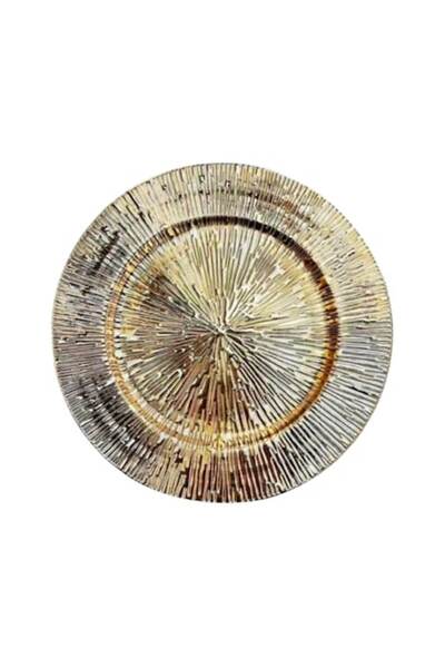 Clini Serving Plate, Wedding Decor, Event Serving Tray, Plastic, 33 cm, Gold