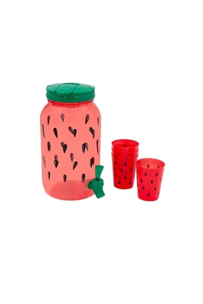 OEM Plastic Dispenser with Tap, Watermelon Design, 3.8L